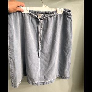 90s silk light blue shirt skirt